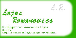 lajos romanovics business card